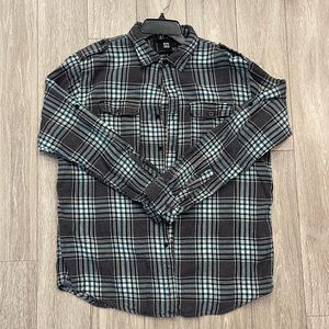 Grey Teal Flannel